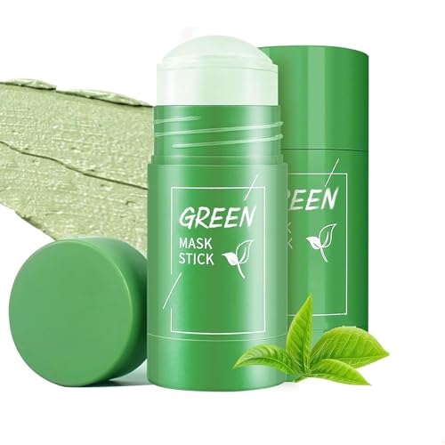 2 Pezzi Green Mask Stick, Green Tea Punti Neri, Maschera al tè Verde, maschera viso all'argilla, pulizia profonda dei pori, Moisturizes and controls the oil, Ideale per pelle mista e grassa