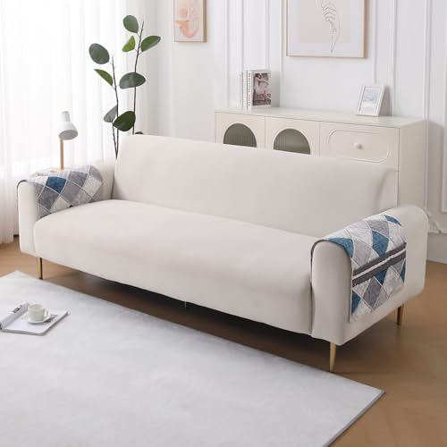 Image of HOKIPO 'LiefNest' Printed Holland Velvet Sofa Armrest Covers | 1 Pair | Diamond Slate Grey Blue (IN-827-L-D2*2)