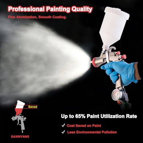 Daxinyang 9744437-268-225 R500 Spray Gun Lvlp With 1.3/1.5/1.7/2.0Mm Nozzles, Air Flow Control Valve&Paint Filters,Paint Guns Automotive Spray Gun thumb #1