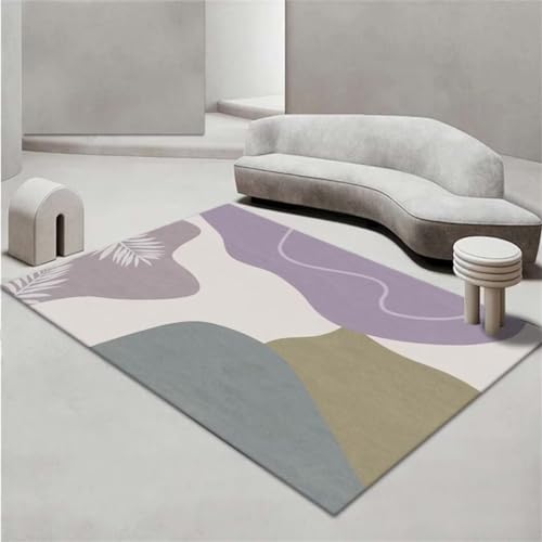 Tapis doux et lavable violet pour protéger le sol du salon - 2