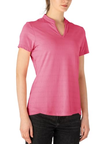 Image of Gopune Women's V Neck Golf Polo Shirts Collarless Short Sleeve Lightweight Quick Dry Tennis Running T-Shirts