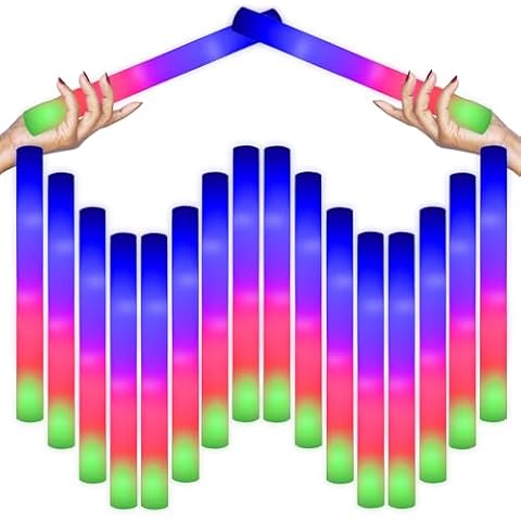 Taotuo 110 Pcs Glow Sticks Bulk Light up Foam Sticks with 3 Modes Colorful Flashing Effect, Led Lights Glow in The Dark Party Supplies for Wedding Concert Raves Halloween Christmas Cover