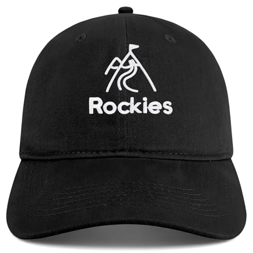 Trendy Apparel Shop Rockies Embroidered Cotton Unstructured Low Profile Dad Hat - Black