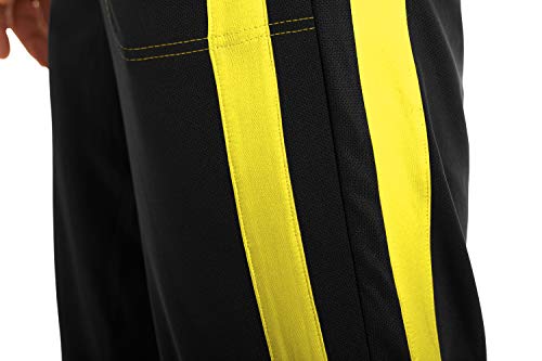 Magnivit Jerseys For Men Athletic Running Workout Mesh Pants With Pockets Black Yellow #TOP4