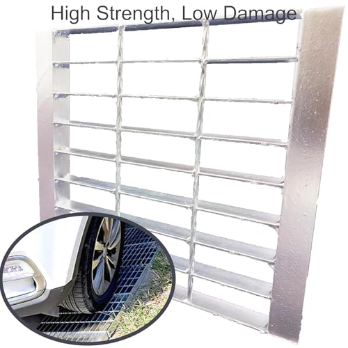 Image of Galvanized Steel Drain Grate with Lip, Channel Cover 12x12 in