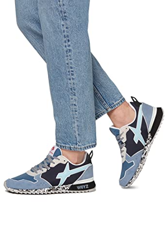 w6yz Baskets en Tissu Technique et suède, Céleste 43 – vue 5