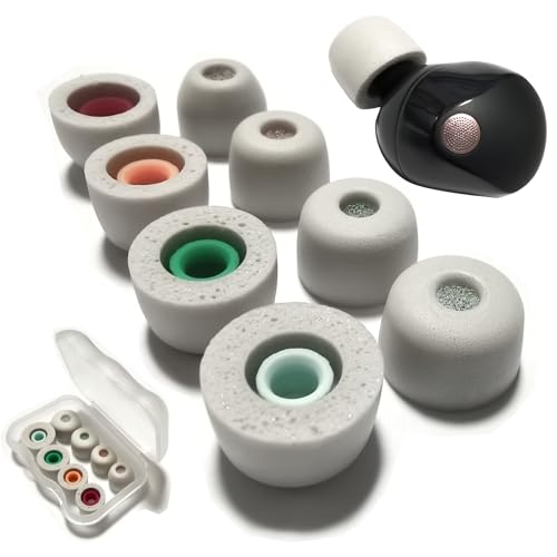 Image of Luckvan Memory Foam Tips for Sony WF-1000XM5 Ear Tips Replacement Earbuds Tips for Sony WF-1000XM5 WF-1000XM4 fit Charging Case 4 Pairs Gray