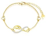 Taille et couleur: Longueur de la chaîne:16.5+4cm; Le symbole d'infini:2.7cm*1.1cm; Poids:3g; Couleur: or.