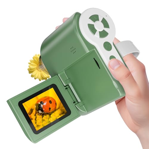 HUTACT Microscopio Digital Portátil para Niños: Microscopio de Bolsillo con Cámara de 1000X y Pantalla LCD 4K de 2.0' para la Escuela al Aire Libre - Kits de Ciencia Edu Regalos para Niños Niñas 8-12