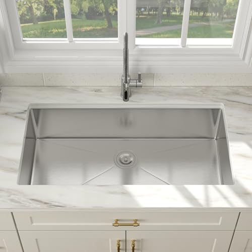 Évier de cuisine encastrable 91cm en acier inoxydable calibre 16 - 4