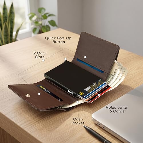 The Wallet Store Classic Maverick Slim RFID Wallet (Brown) - Image 5