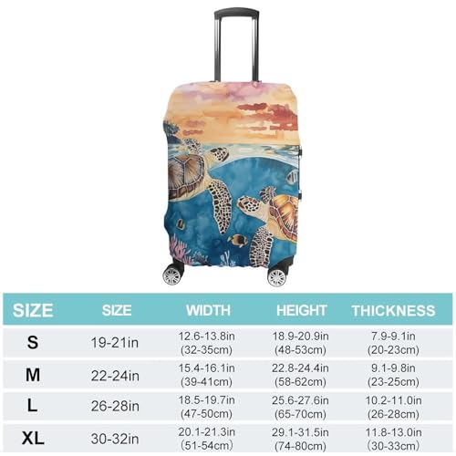 Ocean Turtles Tropical Fish Coral Luggage Covers Washable Travel Suitcase Cover Elastic Baggage Protector2