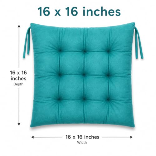 Image of CASA-NEST Chair Pad Cushion 45x45 cm 1 Pc, Tufted Seat Cushion for Dining Chair, Study Chair, Office Chair, Teal
