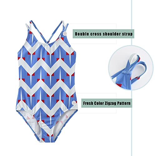 Image of Girls One Piece Swimsuits,Girls Bathing Suits with Adjustable Straps,Kids Hawaiian Floral Swimwear 3-16 Years