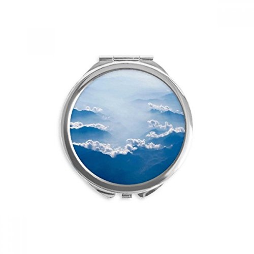 Miroir rond de poche nuages ciel bleu pour corriger votre maquillage partout sans encombrement