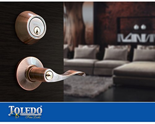Toledo Jaén Entry Door Lever Lock Set : Keyed Alike : Anti Bump & Pick Security Prevents Break Ins ; Black Iron Us514 #TOP7
