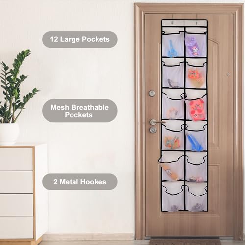 Gomaji JH-12MX1-W 12 Large Pockets Over Door Hanging Shoe Organizer thumb #6