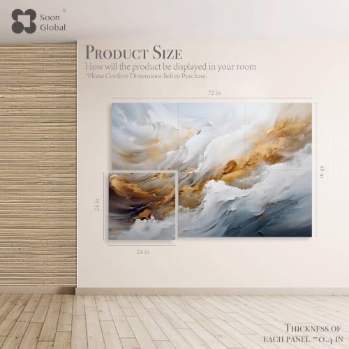 Image of Soon Global Acoustical Wall Panels, 72 X 48 Inches Art Acoustic Panels, Decorative Acoustic Panels, Acoustic Wall Panels, Sound Absorbing Wall Art, Whispers of Serenity