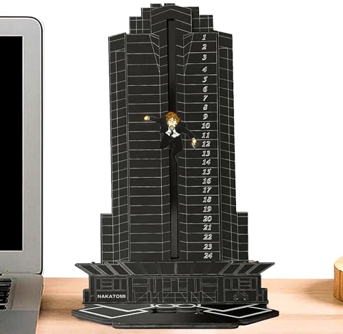 2024Christmas Advent Calendar, Deadly Advent Calendar, Hans Gruber Dropped Nakatomi Plaza, Tabletop Wooden Ornament Christmas Countdown Calendar (Black)
