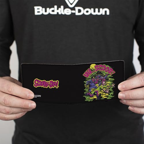 Buckle-Down Men's Scooby Doo Wallet, Bifold, Monsters Chasing Shaggy Uh Scoob Pose, Vegan Leather, 4.0" x 3.5"4