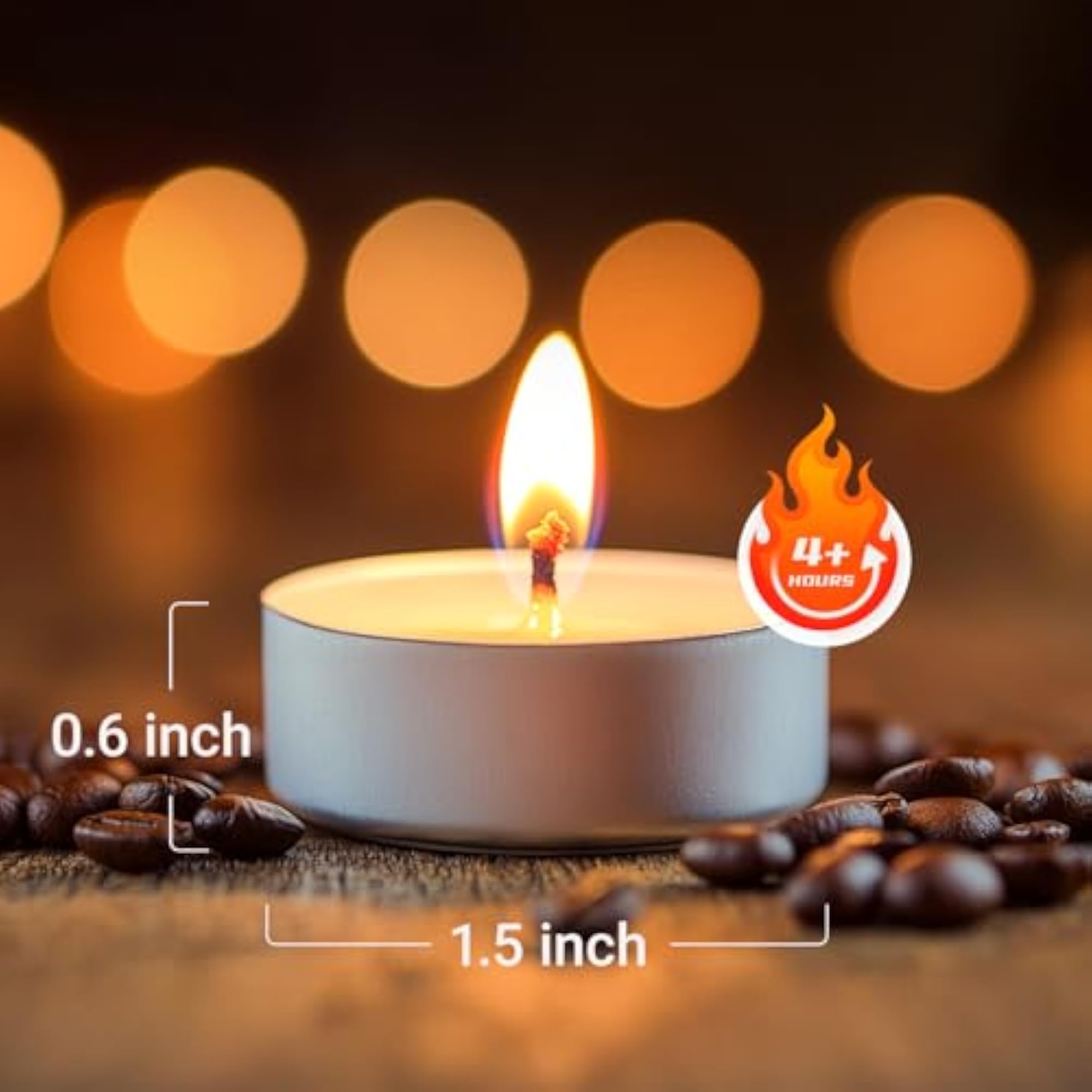 200-Pack White Palm Tealight Candles, 4.5 Hours Burn Time