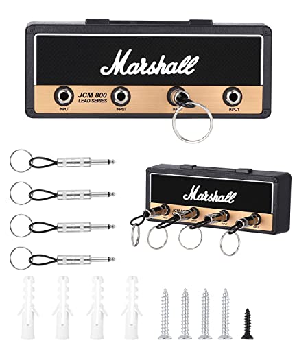 Marshall Schlüsselhalter Schlüsselbrett Wandmontage,JCM800 Schlüsselkasten Vintage Gitarre Schlüsselkette Klinkenhalter,4 schlüsselbrett schwarz,Ein Geschenk für Musikliebhaber