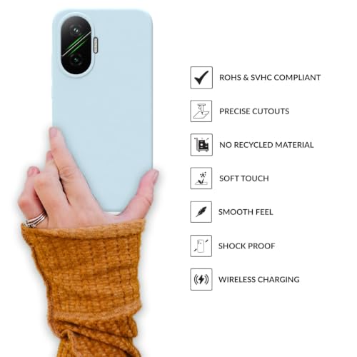 Image of SPRIG Compatible with Poco F7 Premium SilkTone (Liquid Silicone) Back Cover Drop Tested Shock Proof Mobile Case for Men, Women, Boys and Girls with Camera Protection (Light Blue)
