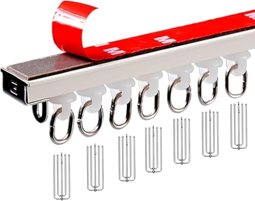 Trilho De Cortina De Teto Autoadesivo Para Divisor De Quarto, Cortina De Rv, Cortina De Janela De Chuveiro, Sem Perfuração, Pode Combinar Ou Cortar, D, 3.7m(12.1ft)