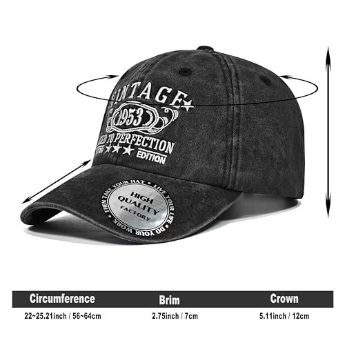 Image of 1926-1996 Birthday Gifts for Men Women,Personalized 30th-100th Birthday Ideas Gift,Parents Vintage Hat