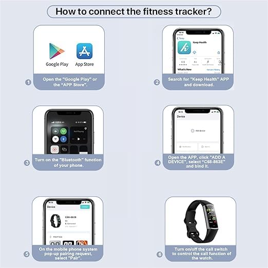 Image of Cubonic New Health Fitness Tracker Watch C68 Smart Bracelet with 1.1 Inch AMOLED Screen Heart Rate Monitor Calories Call Reminder