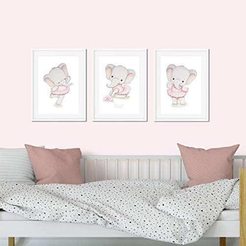 3er Set Bilder Elefant Bild Ballerina Druck Namensbilder Geburt Ballett Plakat Baby Bild Kinderzimmerbilder Babyzimmer Madchen Kinderzimmer Bilder Kinderposter Babyzimmer Plakat Kinder Bilder Amazon De Handmade