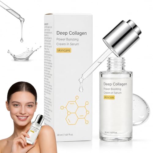 Maison Deep Collagen Serum Koreanisches Kollagen Gesichtsserum mit Hyaluronsäure feuchtigkeitsspendende Anti-Aging Pflege für reife Haut feine Linien und Elastizität 30 ml