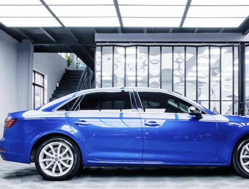 Image of LZLRUN High Gloss Vinyl Realistic Paint Wrap Roll Car Sticker Film Decal Bubble Free Come with Installation Tool Set (Blue, 1ft x 5ft)