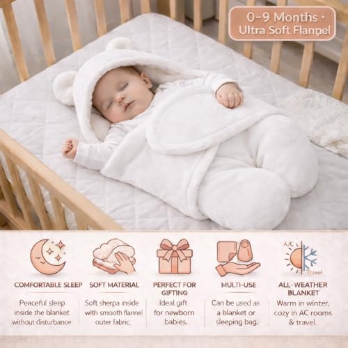 Image of BRANDONN Baby Blanket Newborn Carry Nest | Soft & Breathable Lounger for Newborn | Portable Bedding for Supervised Rest & Travel | Lightweight Infant (0-9 Months)