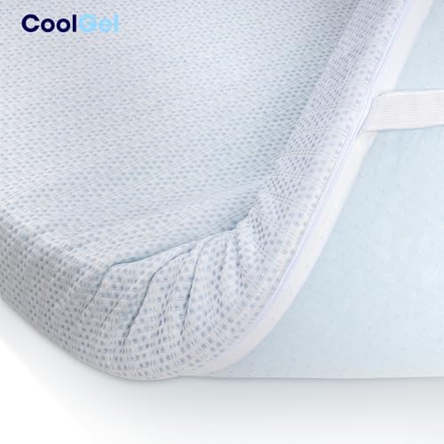 Image of COOL GEL Memory Foam Mattress Topper, Cool Gel Infused Memory Foam, Plush and Supportive, CertiPUR Certified (3-inch + Cool Gel Cover, Twin XL)