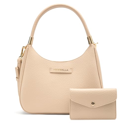Image of NEWBELLA Hobo Purse, PU Leather Shoulder Bag, Tote Handbag for Work and Travel (Apricot Handbag)