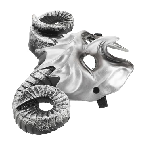 BCOATH de Cuernos de Buey de Resistente para Carnaval Halloween y Cosplay Decoración para Fiestas de Disfraces y Baile Color Plateado