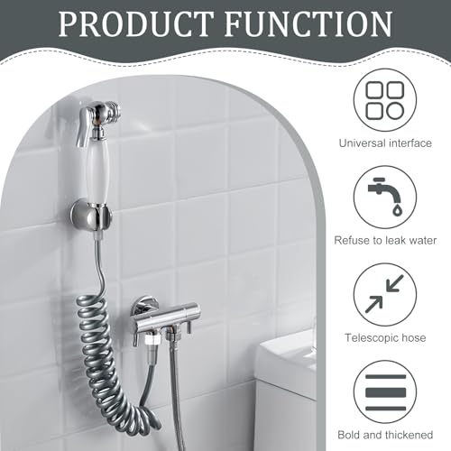 Annlpoy 3m duschschlauch brauseschlauch teleskop-wasserschlauch bidet,duschschlauch anti twist,Dehnbarer Schlauch für Handbrause, WC-Spritzpistole, Bidet und Haustierdusche