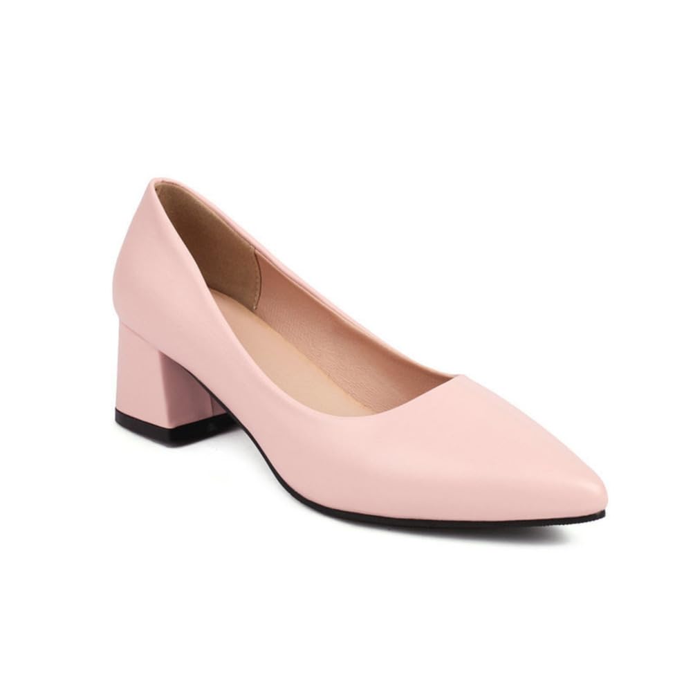 Pumps Tacco Blocco Donna, 5cm, Punta Affilata, Sposa, Slip-On