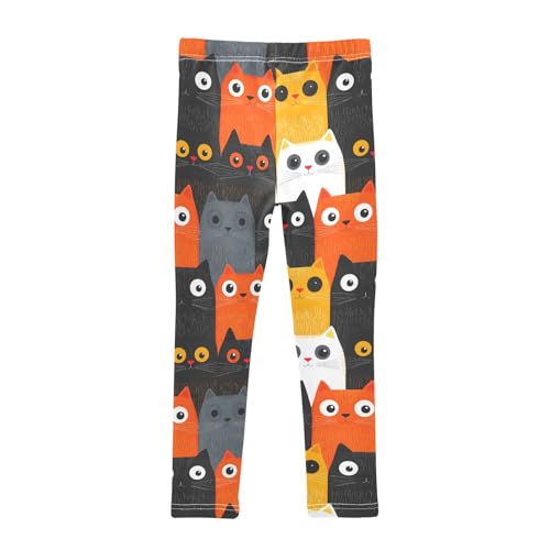 Colorful Cute Cat 4 Girls Leggings Athletic Pants Tights Stretch Bottom2