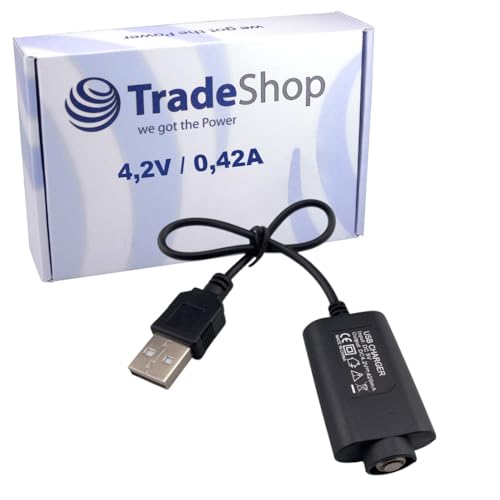Trade-Shop Adaptateur d'alimentation/chargeur/câble de charge 4,2 V 420 mA compatible avec Joyetech eGo eGo-C eGo-T eGo-Twist avec filetage 510