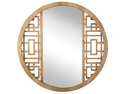 Moderner Wanspiegel rund Hellbraun Holz ⌀ 60 cm Firminy Cover