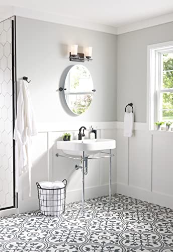 Moen Sarona Mediterranean Bronze One-Handle Single Hole Rustic Farmhouse Bathroom Faucet With Optional Deckplate, Traditional Bathroom Sink Faucet And Drain Assembly, 84144Brb #TOP2