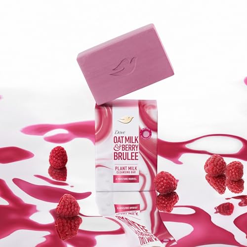 Dove Plant Milk Cleansing Bar Soap Oat Milk & Berry Brulee 4 count 5 oz - image 4