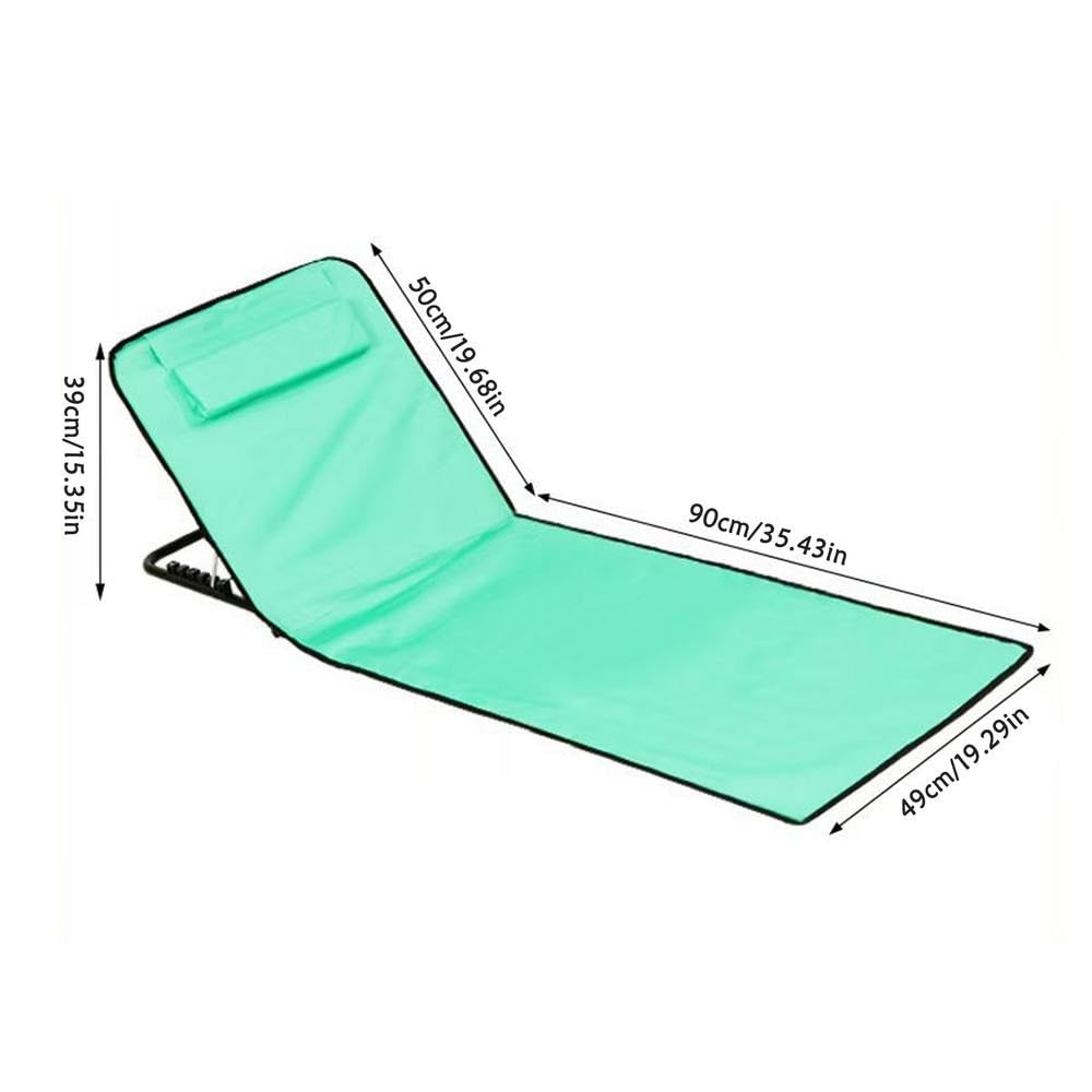 Chaise Longue Pliante, Lit De Plage, Chaise Longue Portable, Chaise De Bronzage, Lits De Couchage Avec Dossier Inclinable À 5 Positions(Blue)
