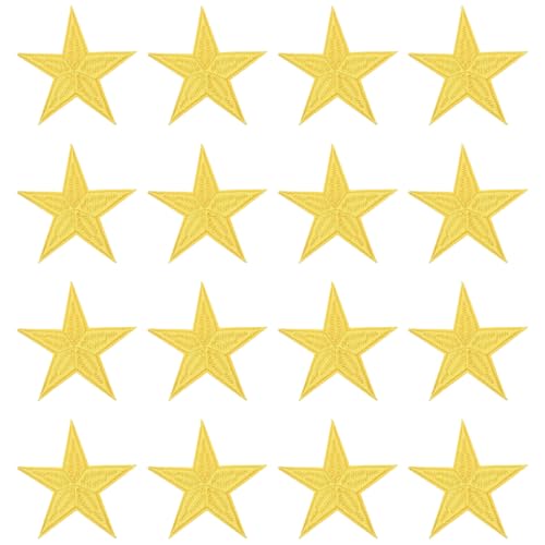 M METERXITY 16 patchs étoiles 3x2,8 po jaunes brodés réparation