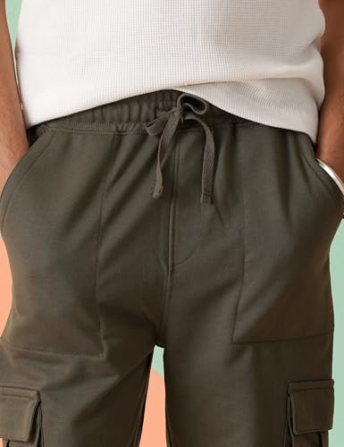 Image of Amazon Brand - Symbol Kids Boys Cotton Blend Solid Cargo Track Pant