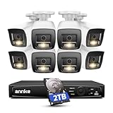 ANNKE 4K Überwachungskamera Set, Videoüberwachung mit 8X 8MP PoE IP Kamera und 16CH 12MP NVR mit 4TB HDD, Personenerkennung und Fahrzeugerkennung, IP67, 30M IR Nachtsicht für Aussen, Innen