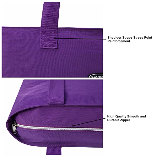 Saverry Foldable Zipper Closure Large Tote Bag Machine Washable Nylon Water Resistant Shopping Travel Gym Toy Bag Sandproof Beach Bag #TOP4