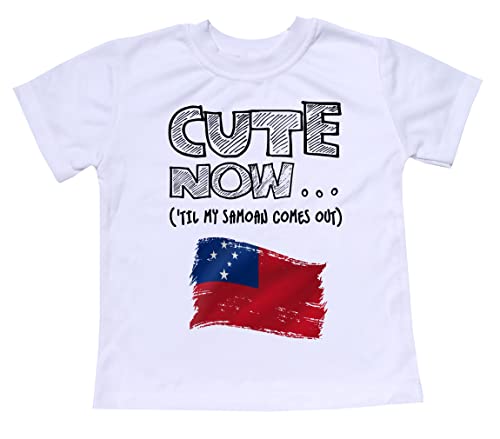 Toddler Samoa T-Shirt 'Til My Samoan Comes Out Kids Shirt Top in White 2T-8T